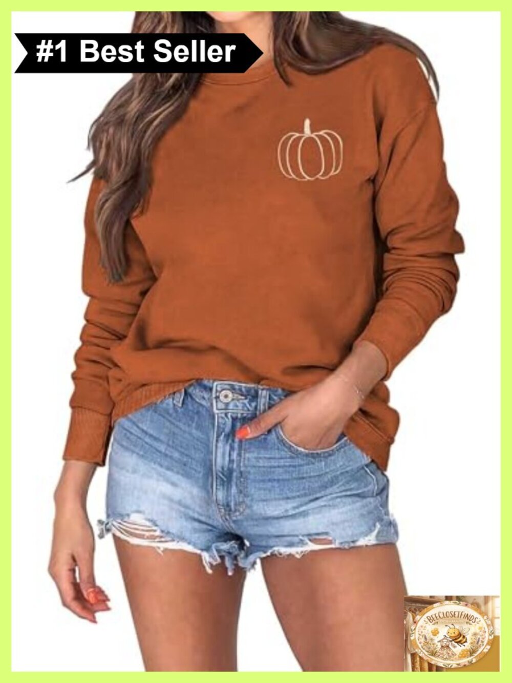 Pumpkin Embroidered Sweatshirt Women Thanksgiving Crewneck Pullover
